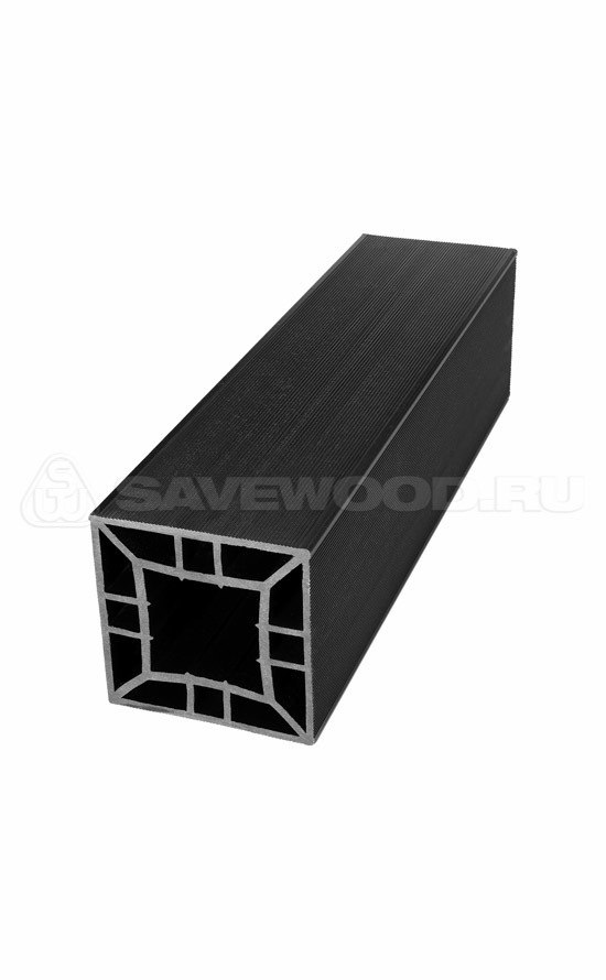Столб ДПК 120×120 мм, цвет Черный